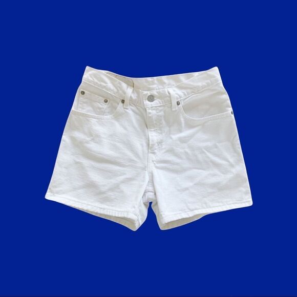 RARE VINTAGE LEVI’S White High Rise Denim Shorts - Picture 6 of 7